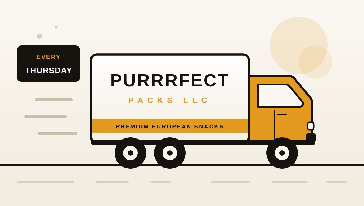 Purrrfect Packs delivery truck